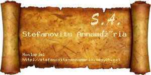 Stefanovits Annamária névjegykártya